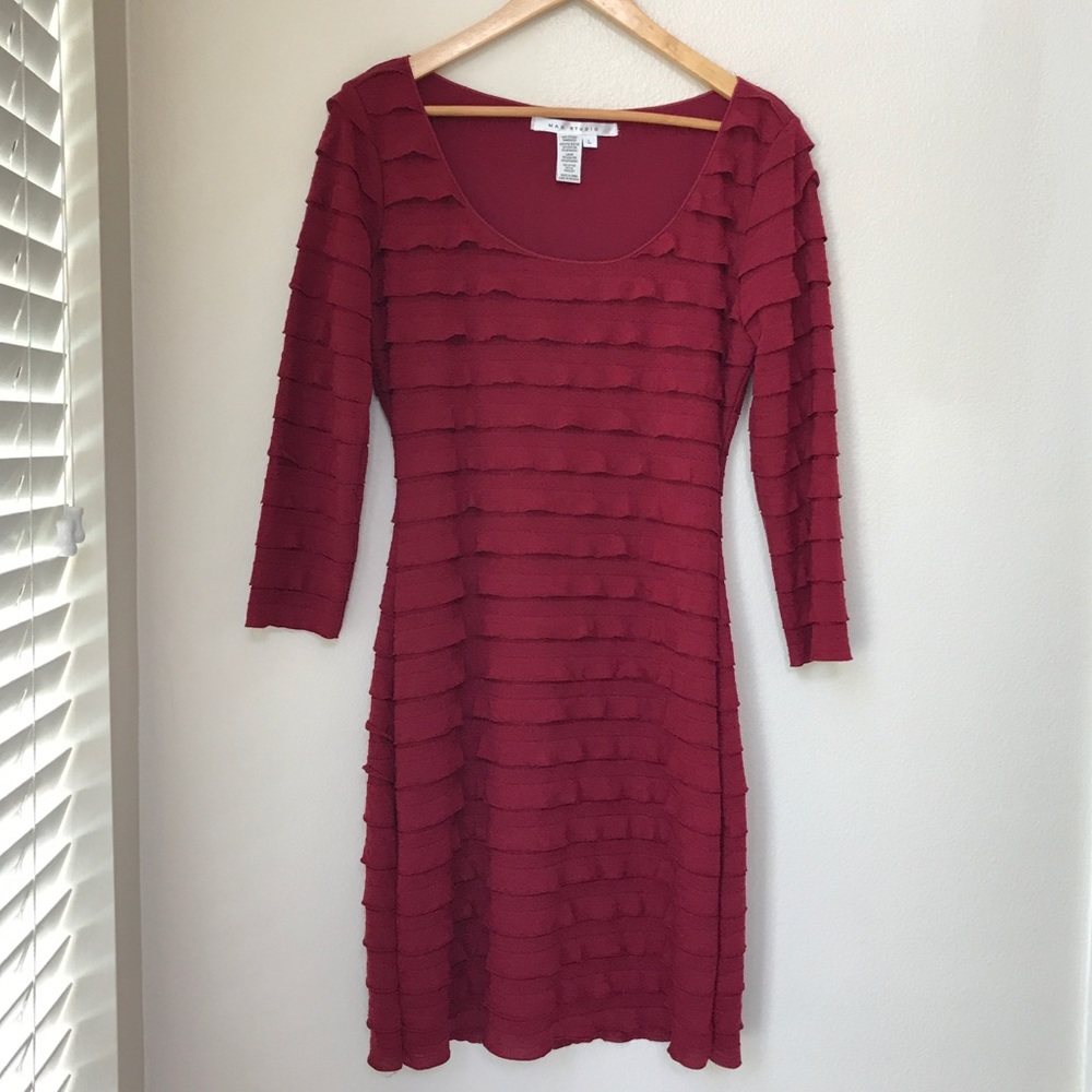🔥 Max Studio stretch-knit bodycon dress NWOT sz L
